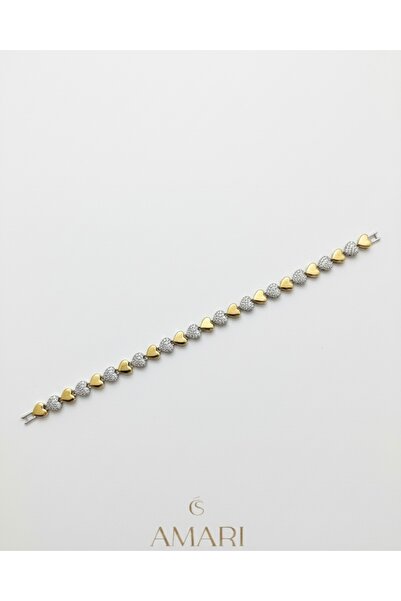 Amari Gold Taşlı Kalp Bileklik
