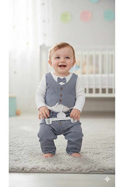 Baby Papyonlu Gri 2’li Bebek Takımı