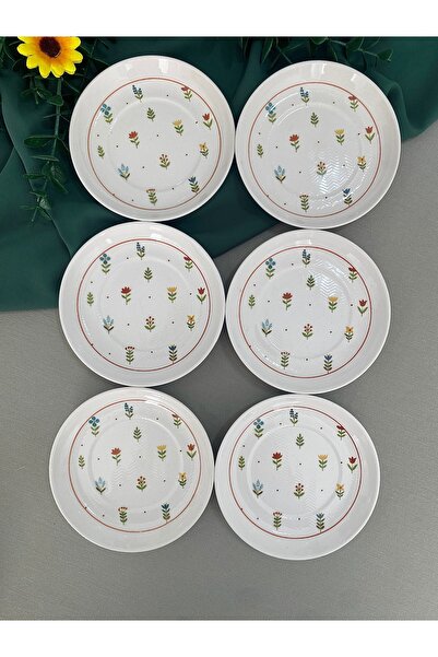VENÜS HOME DECORATION Pastel Bahçe Model 6 Adet çay Tabağı