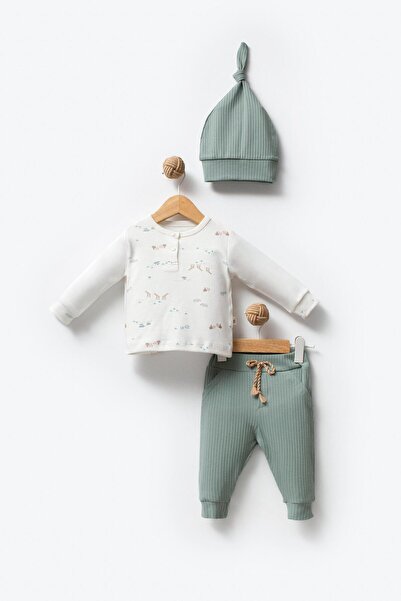 Bubbles 100% Organic Cotton Jungle Pattern Unisex 2-Piece Baby Set