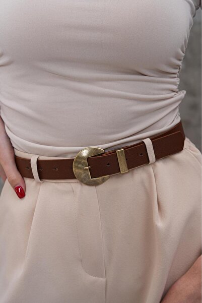 Desre Moda Oval Buckle Women's Belt Dress Belt Coat Belt Trouser Belt