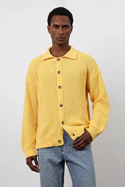 Antioch Yellow Knitted Sweater Men's Cardigan