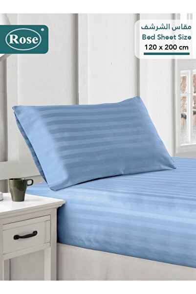 Rose Hotel Stripe Fitted Sheet & Pillowcase(s) Set, Premium Microfiber, Singl...