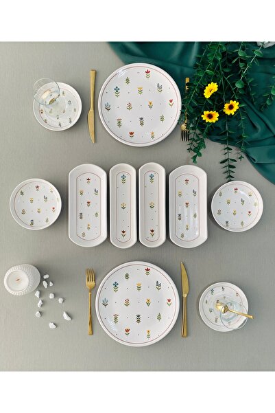 VENÜS HOME DECORATION Pastel Bahçe Model 2 Kişilik 10 Parça Kahvaltı Takımı