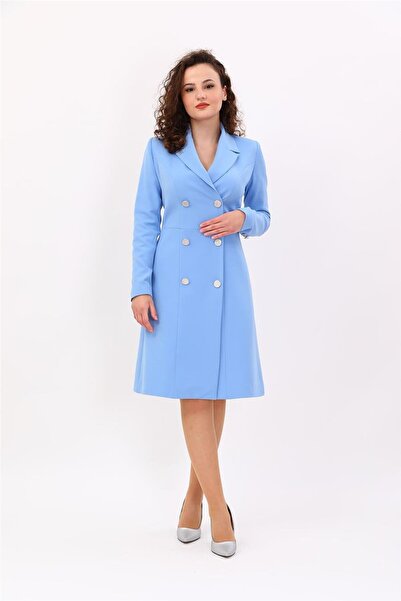 ÖNDER ÖZSOY بأزرار على الجهتين سترة نسائية - سكاي