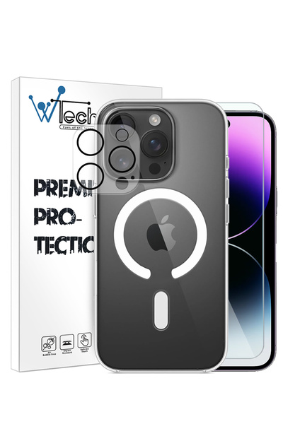 Wtech Apple iPhone 14 Pro Max - 3 in 1 Magsafe Case Cover Screen Protector Ca...