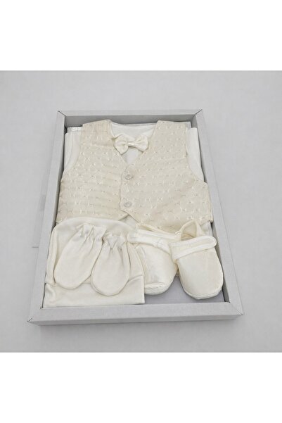 kizu Set elegant de botez pentru bebeluș 0-3 luni – ținută completă cu vestă ...