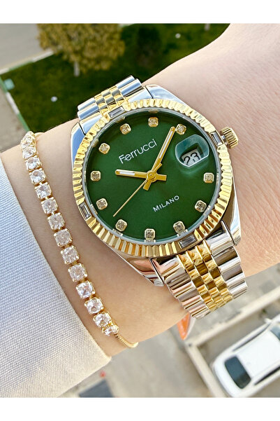 Ferrucci Takvimli Kadın Kol Saati Ve Hediye Bileklik
