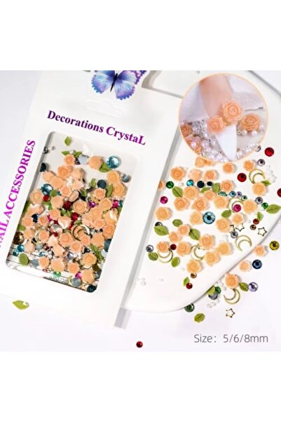 Pink Nails 3D Nail Art Set Orange Mix