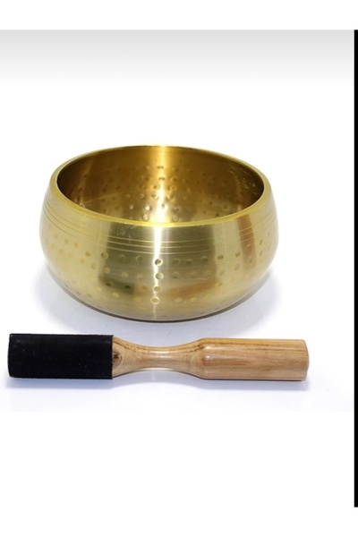 The Magıc of Healıng Hammered Brass Tibetan Yoga Meditation Chime Bowl 14cm