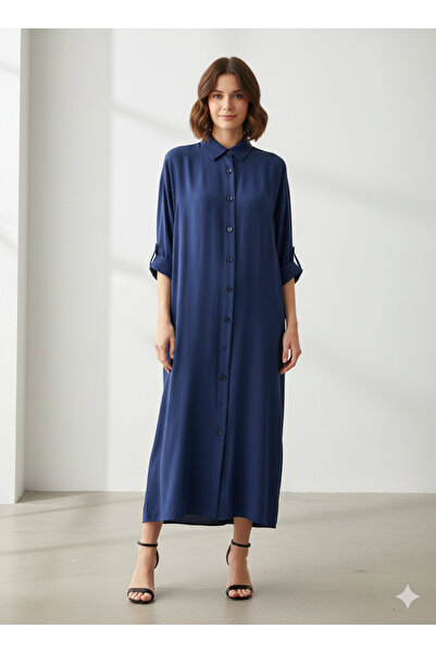 Puane Kadın Kuşaklı Düğmeli Oversize Tunik – Rahat Kesim, Günlük & Şık Uzun T...