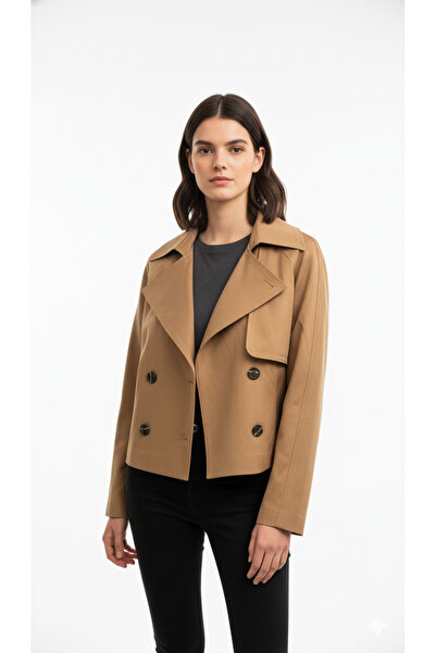 EQ MODA Kadın Kısa Trençkot