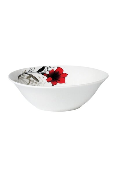 vanora Set of 12 Bowls Red Flowers Leaf