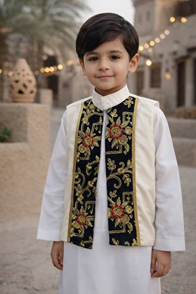 La reina petite صديري شعبي للأولاد سكري مع مخمل أخضر ملكي من لارينا بتيت