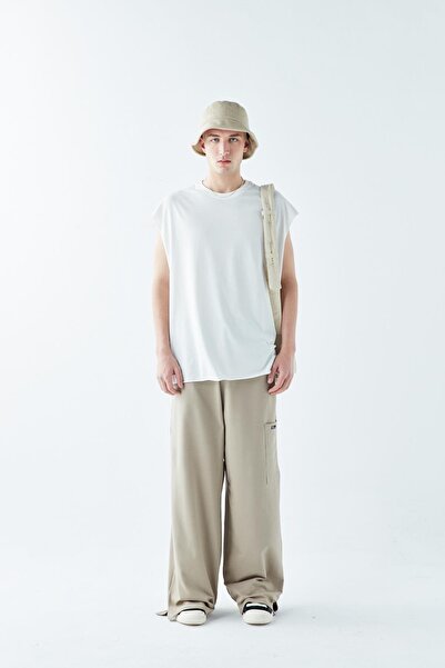 VAMOSCLO بدلة رياضية كبيرة الحجم مع تفاصيل الساق وجيب جانبي