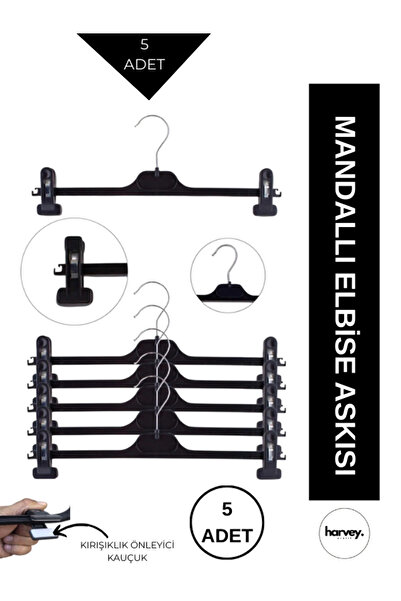 Harvey 5 Pieces of Clothes Hangers with Latches Em-38/ 38cm Width (Clothes Ha...