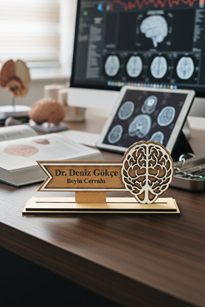 Lucena Beyin Cerrahı Masa Üstü İsimliği Ahşap Kişiselleştirilebilir Masaüstü ...