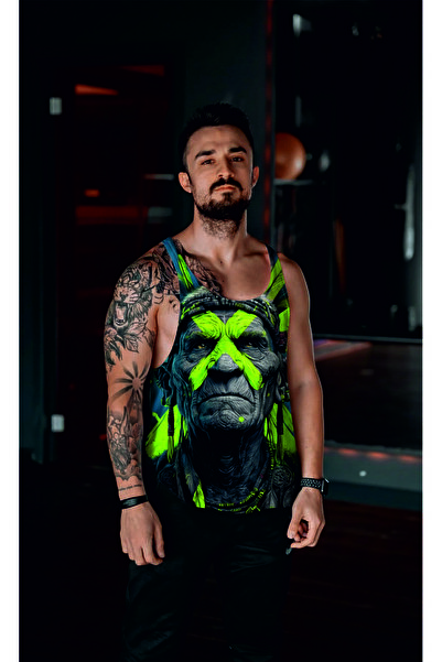 Freeyez FİTNESS BODY ANTREMAN ATLETİ TANK TOP NEON GREEN
