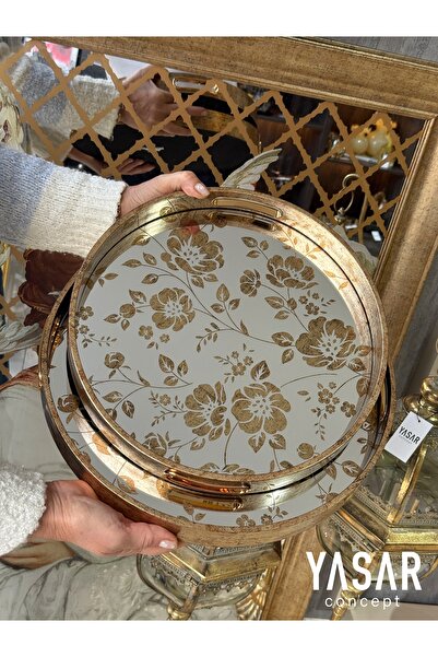 YASAR CONCEPT Amore Mirrored Tray Set