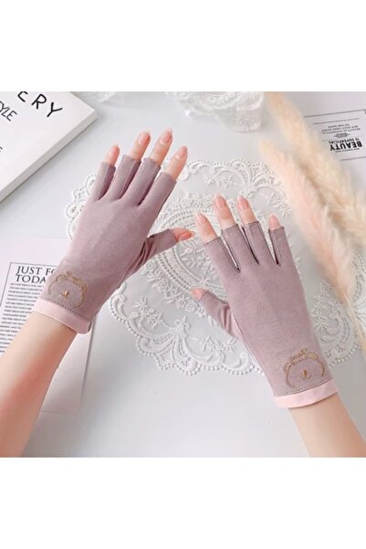 Pink Nails UV Protection Gloves Powder Rose