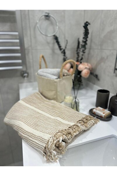 Monochrome Müslin Banyo & Plaj Havlusu Peştemal -4 Kat % 100 Pamuklu (190 cm ...