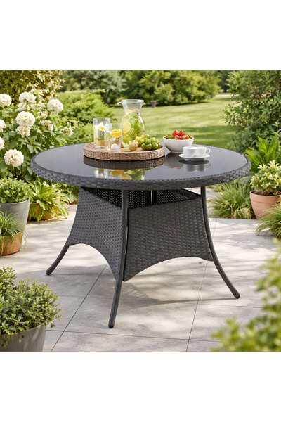 stratecht Merle Rattan Balkon Masası, Rattan Masa, Bistro Masa, Bahçe Balkon ...