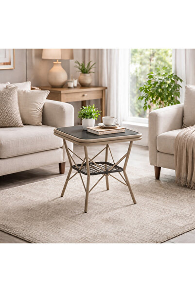 SADANHOME Side table, modern coffee table for living room and bedroom 65x60x60cm