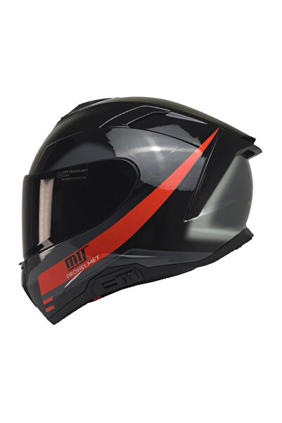 kuzey motor KUZEYMOTOR MTS X340 ROSSO P.SİYAH-KIRMIZI FULLFACE KASK (SİYAH CA...