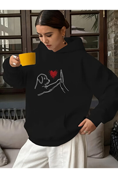 PENTHİLUS سترة رياضية لطيفة على شكل كلب مطبوع ، بغطاء رأس وجيوب على شكل كنغر ...