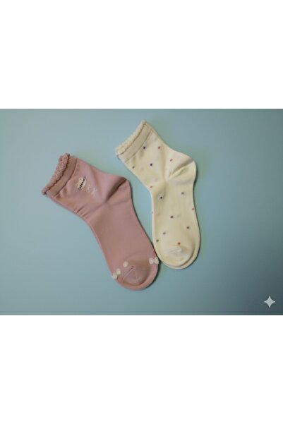 TChic 2 Pcs Cat and Polka Dot Socks