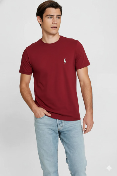 STITCH by MH Men's Embroidered Round Neck polo T-shirt