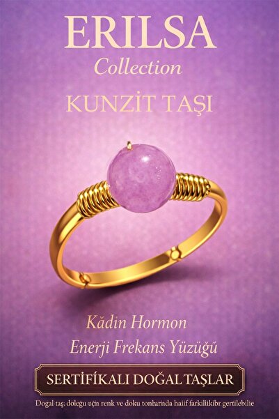 Erilsa Certified Women's Energy Balance Ring – Kunzite Stone Adjustable Gold ...