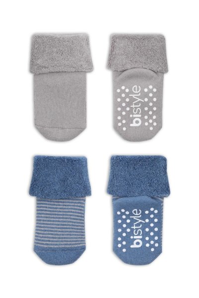 AKN 2-Piece Circle Non-Slip Towel Socks 10503 Indigo Gray