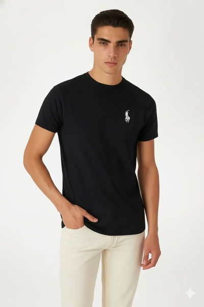 STITCH by MH Men's Embroidered Round Neck polo T-shirt