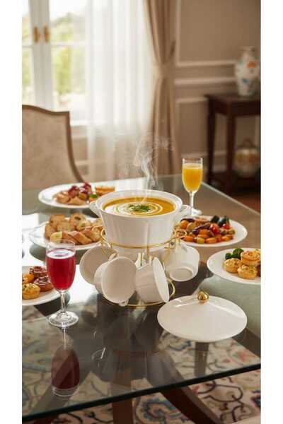 Generic Soup pot set with serving bowls, unique and elegant design, 8 pieces