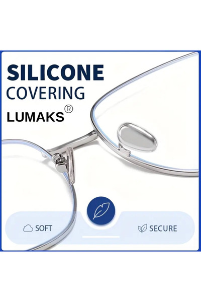 LUMAKS Silver Silicone Glasses Nose Pad – Non-Slip Soft Nose Cushion with Scr...
