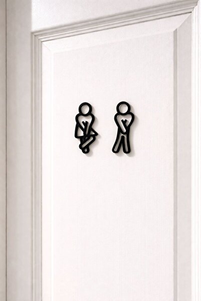 Günyan Store WC Kapı Tabelası – Erkek Kadın Tuvalet İşareti | Minimalist Kapı...