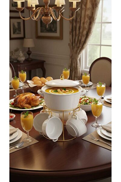 Generic Soup pot set with serving bowls, unique and elegant design, 8 pieces