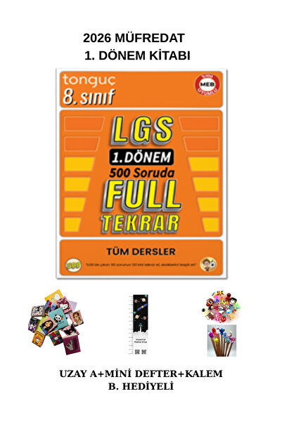Tonguç Yayınları Tonguç 8. Sınıf 1. Dönem Full Tekrar 500 Soru Yeni Ürün(Uzay...