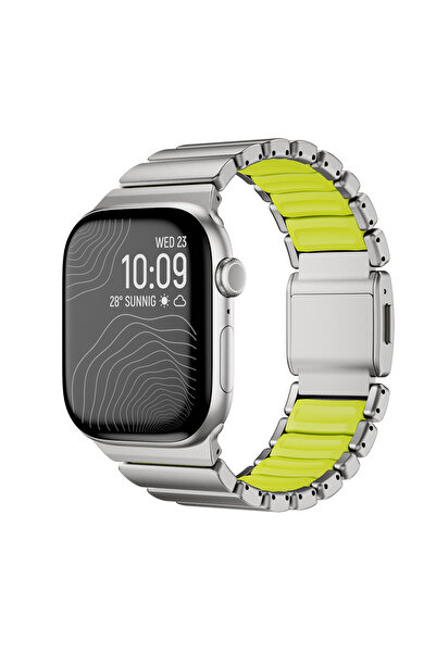 VARDAR AKSESUAR ساعة 42 ملم KRD-152 بحزام من السيليكون والتيتانيوم - رمادي-أخضر