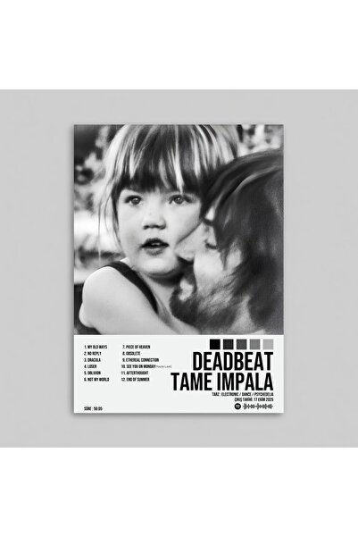 Orendart Tame Impala - Deadbeat Albüm Spotify Çerçevesiz Poster