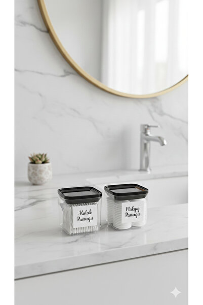 Dia Decorative Makeup Cotton & Cotton Swab Jar Organizer