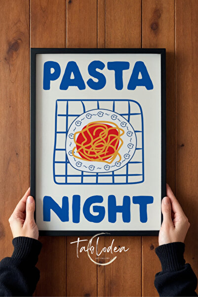 tablodea Poster înrămat cu decor de bucătărie în stil italian Pasta Night, pi...