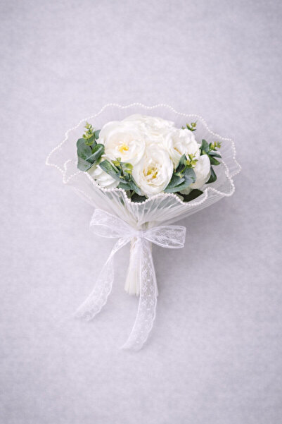 Bioren İncili Tüllü Okaliptüslü Gelin Çiçeği