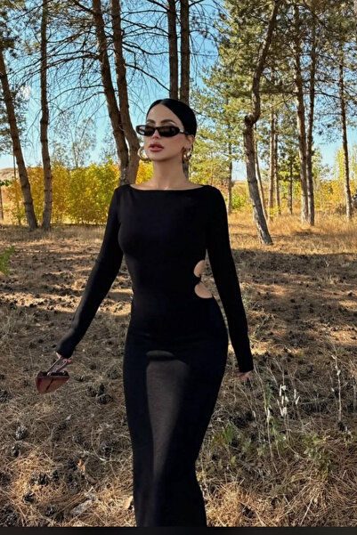 sunfyre KADIN Uzun Kollu Yandan Tokalı Triko Elbise