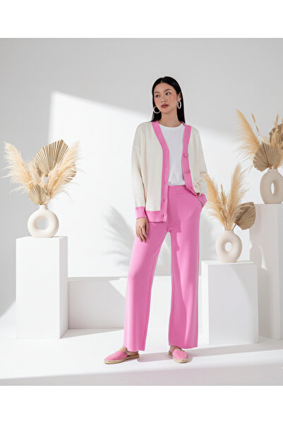 MQ Two-piece set: long-sleeved jacket with front button closure and long cott...