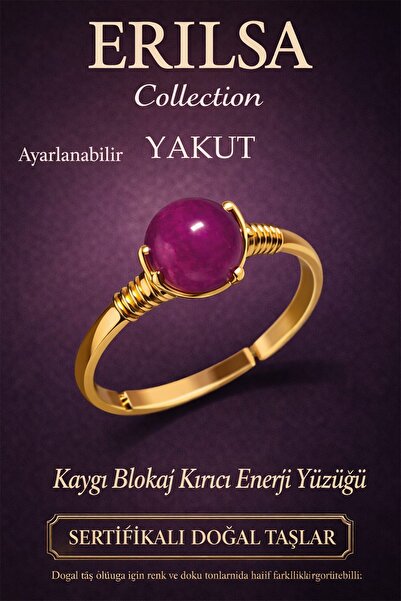 Erilsa Certified Anxiety Blocker Breaking Energy Ring – Ruby Stone Adjustable...