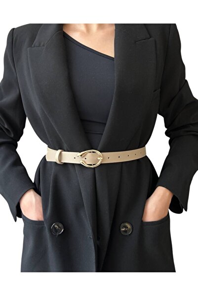 stravis Gold Oval Buckle Belt