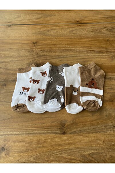 Nexa Doğaltaş 5-Piece Mixed Pattern Women's Booties Socks Set