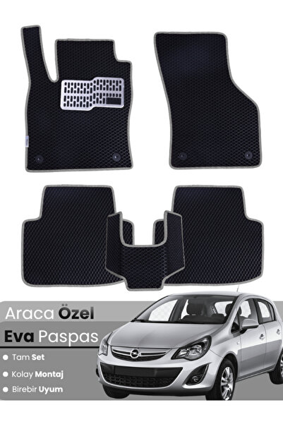 stiloto OPEL CORSA D (2006-2014) Uyumlu EVA Paspas Tam Set–Araca Özel,Kolay M...